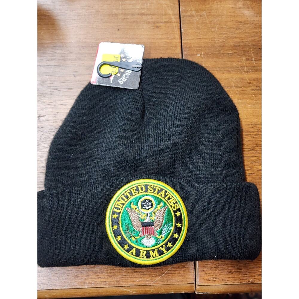 United States Army Seal Black Beanie Hat, Warm Brand New / Licensed WARRIORS